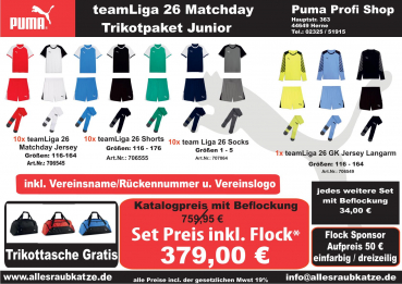Puma teamLiga26 Matchday Trikotpaket Kids